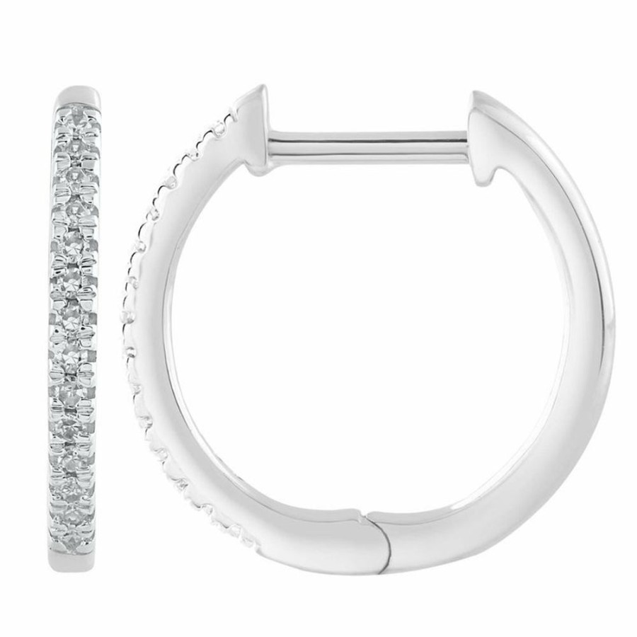 Jewellery Diamonds by WD | Huggie Earrings With 0.08Ct Diamonds In 9K