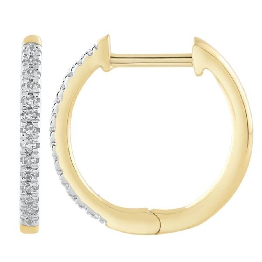 Jewellery Diamonds by WD | Huggie Earrings With 0.08Ct Diamonds In 9K