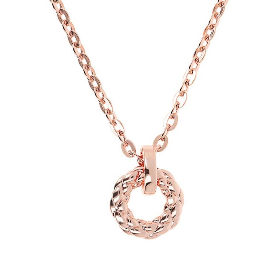 Jewellery Bronzallure | Purezza Rose Gold Circular Pendant Necklace 40+5Cm