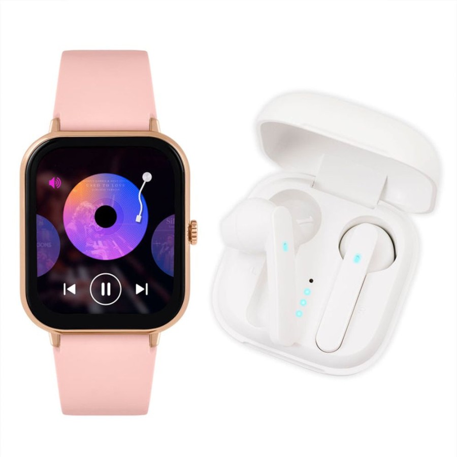 Watches Reflex Active | Series 23 Rose Case & Pink Silicone Strap & Ear Buds Bundle Watch