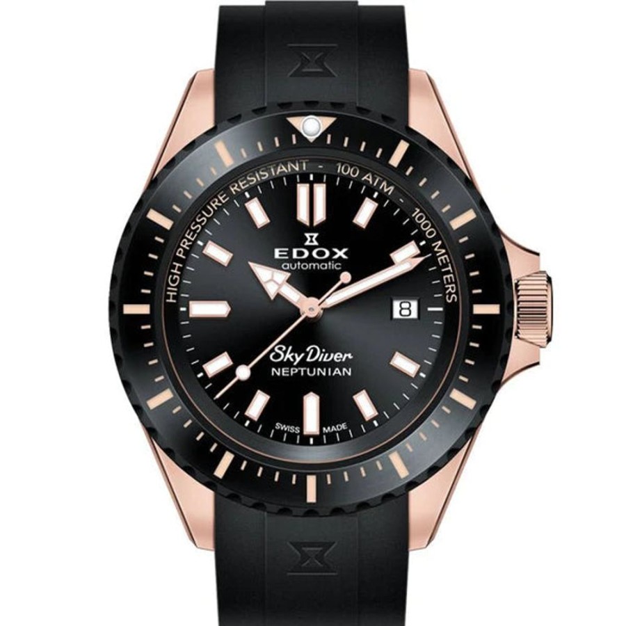 Watches Edox | Skydiver Black Dial