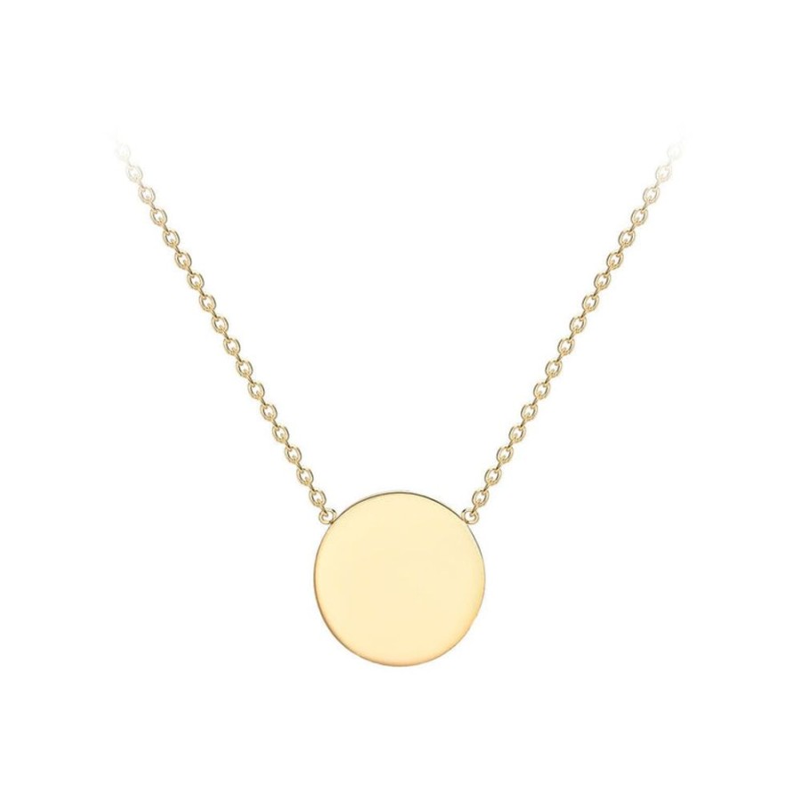 Jewellery Diamonds by WD | 9K Yellow Gold Solid Disc Necklace 41+2Cm