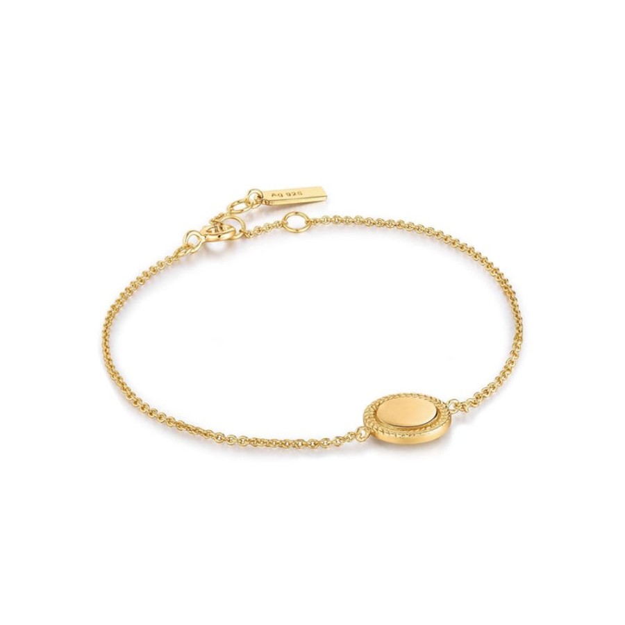 Jewellery Ania Haie | Gold Rope Disc Bracelet