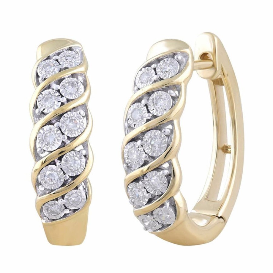 Jewellery Diamonds by WD | Huggie Earrings With 0.15Ct Diamond In 9K Yellow Gold