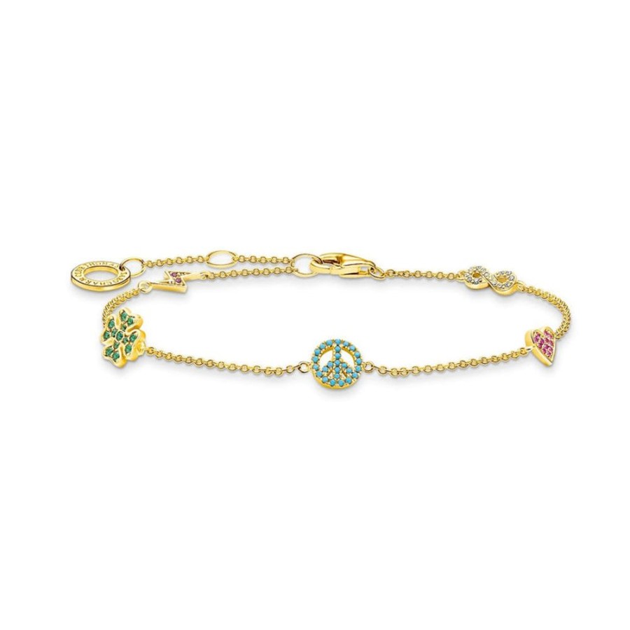 Jewellery Thomas Sabo | Bracelet With Symbols Multicoloured Gold