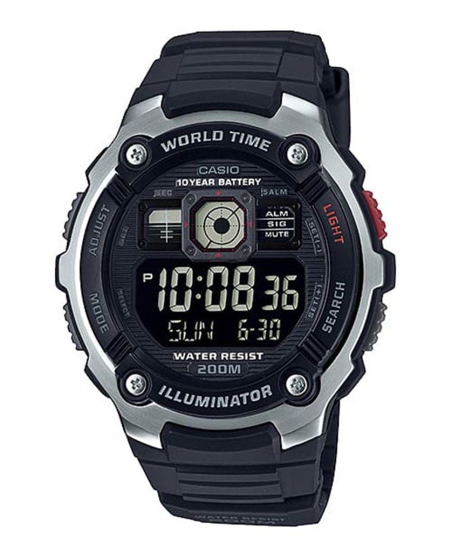 Watches Casio | Digital Black Resin Band Watch