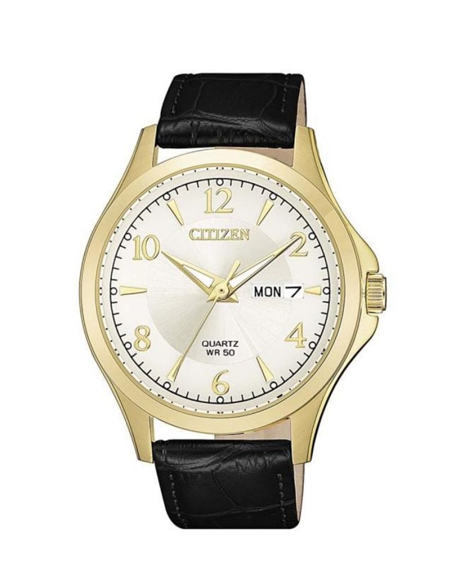 Watches Citizen | Quartz Classic Black Leather Strap Watch