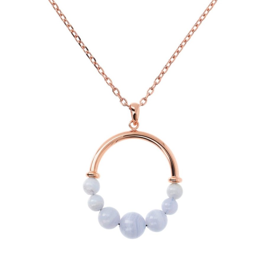 Jewellery Bronzallure | Circle Pendant Necklace With Natural Stone Beads