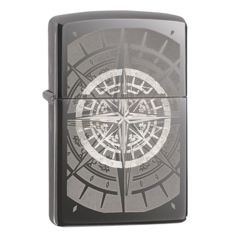 Accessories Zippo | 29232 8 Points Black Ice Laser/Auto Engrave Lighter