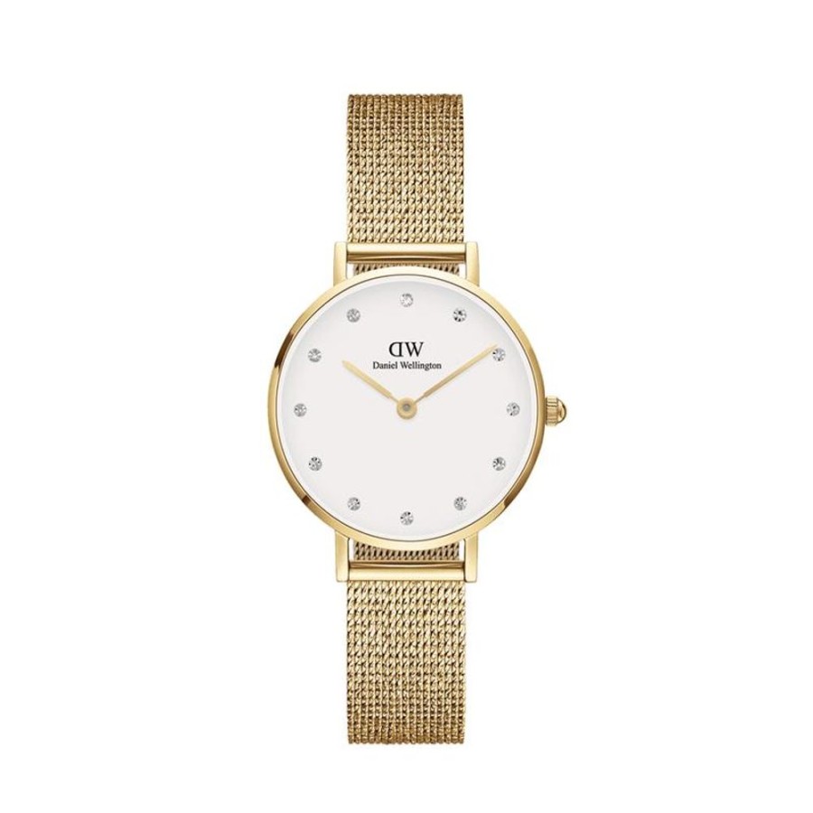 Watches Daniel Wellington | Petite 28Mm Pressed Evergold Lumine White Watch