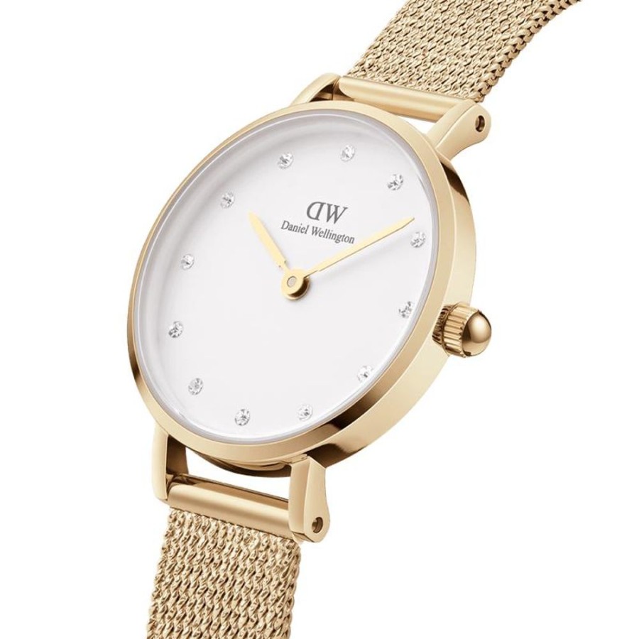 Watches Daniel Wellington | Petite 28Mm Pressed Evergold Lumine White Watch