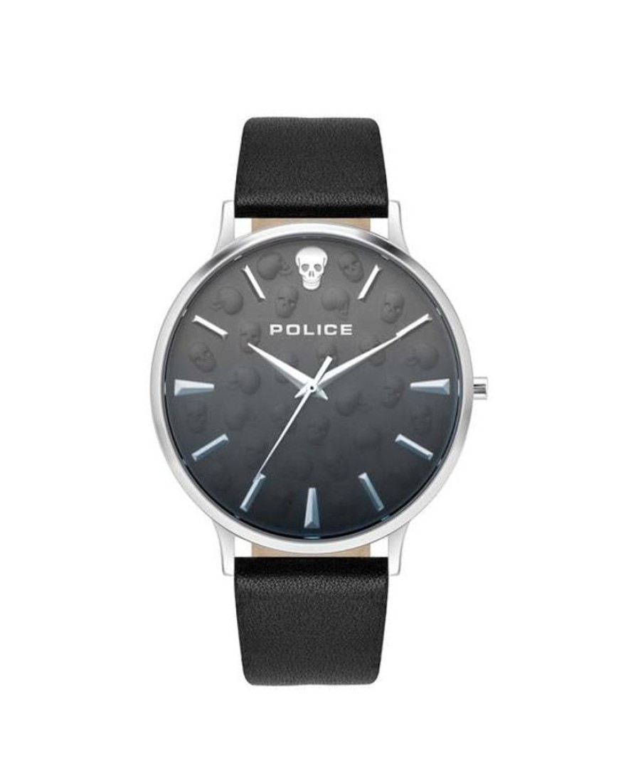 Watches Police | Tasman Black Leather Watch