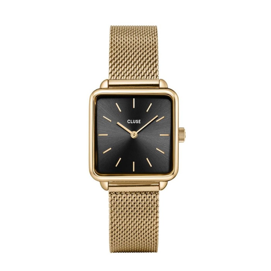 Watches Cluse | La Tetragone Gold Black/Gold Mesh