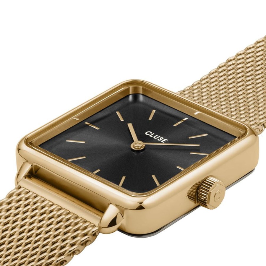 Watches Cluse | La Tetragone Gold Black/Gold Mesh