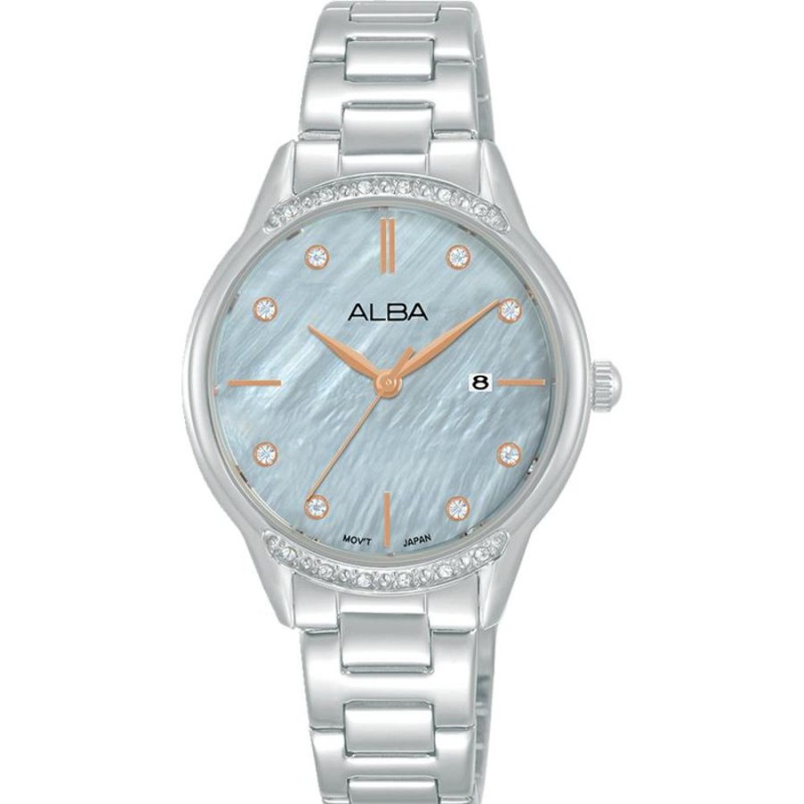 Watches Alba | Fashion Dress Analogue Mother Of Pearl Dial