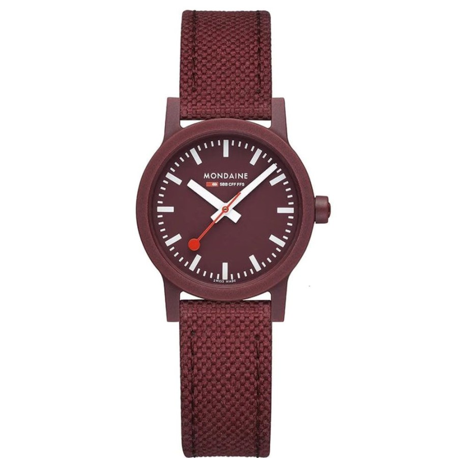 Watches Mondaine | Essence Quartz Dark Red Cherry Watch