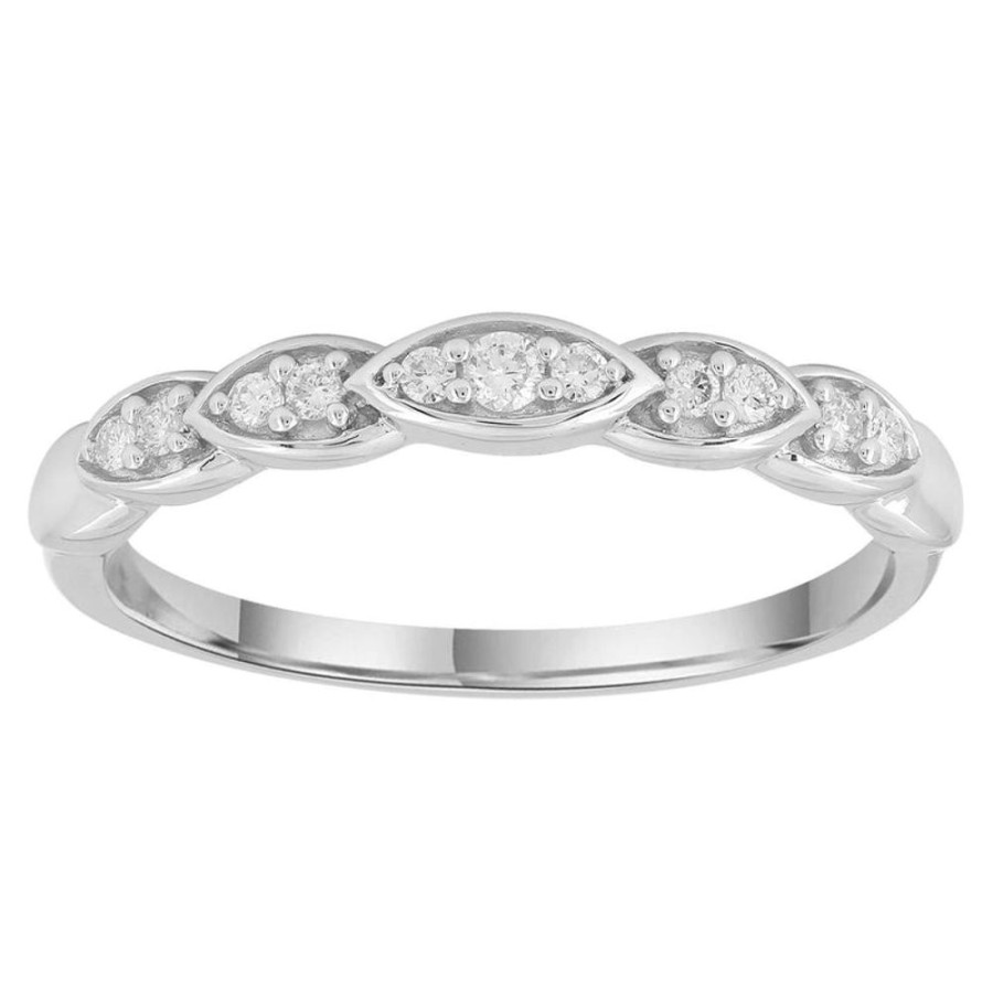 Jewellery Diamonds by WD | Band Ring With 0.1Ct Diamonds In 9K White Gold