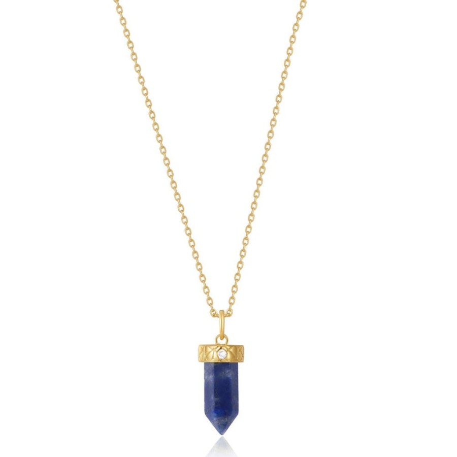 Jewellery Ania Haie | Gold Lapis Point Pendant Necklace