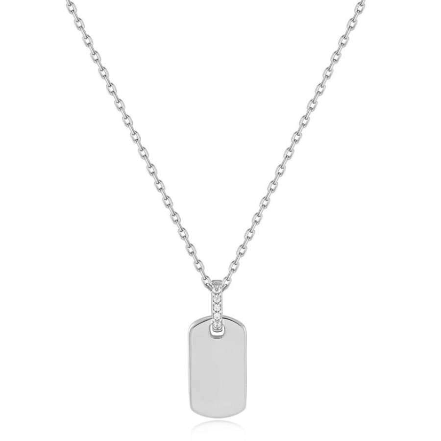 Jewellery Ania Haie | Silver Glam Tag Pendant Necklace