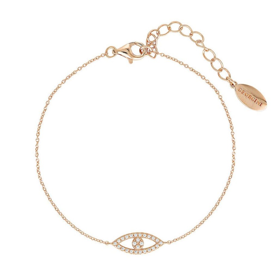 Jewellery Georgini | Georgini Rock Star Evil Eye Rose Gold Bracelet