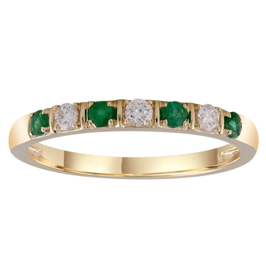 Jewellery Diamonds by WD | Emerald Ring With 0.1Ct Diamonds In 9K Yellow Gold