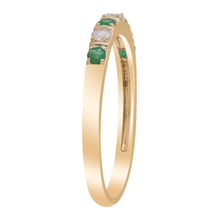 Jewellery Diamonds by WD | Emerald Ring With 0.1Ct Diamonds In 9K Yellow Gold