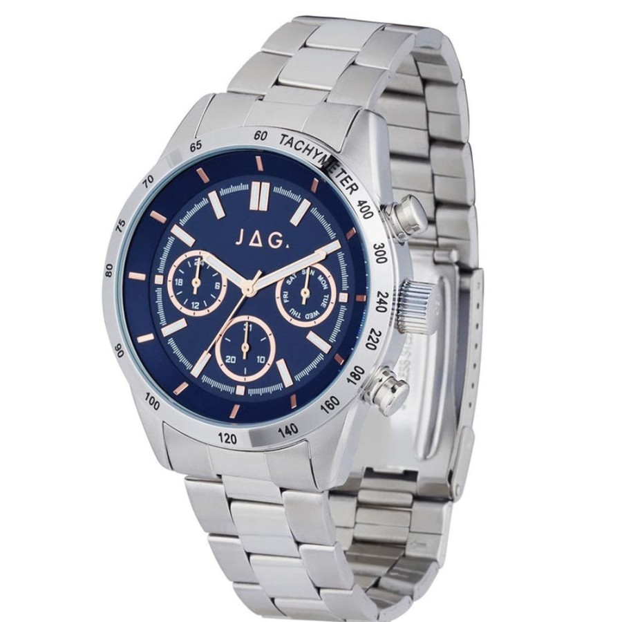 Watches Jag | Alain Blue Dial 44Mm Watch