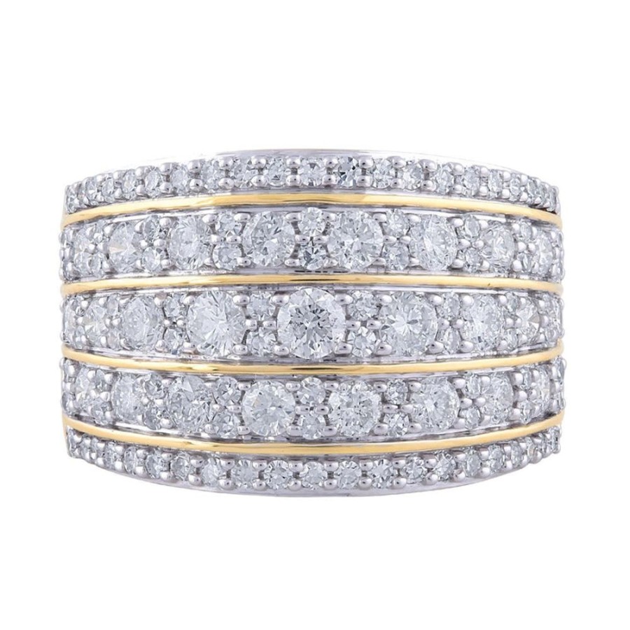 Jewellery Diamonds by WD | Multi Row Ring With 1.5Ct Diamonds In 18K Yellow Gold