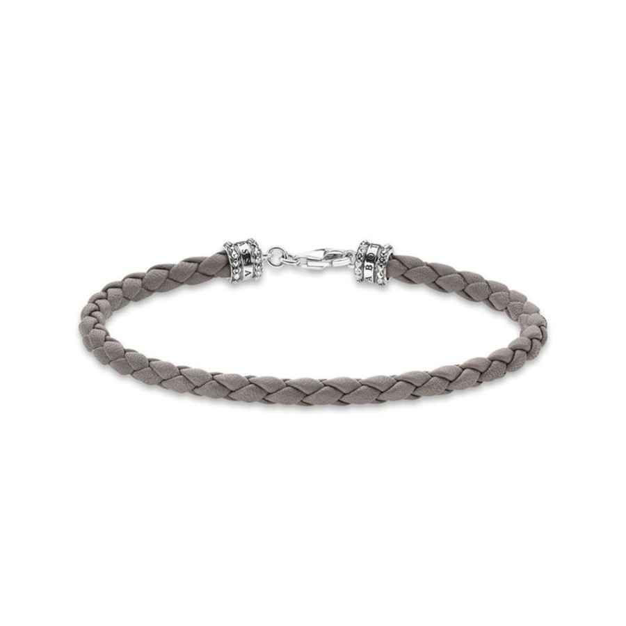 Jewellery Thomas Sabo | Leather Bracelet Grey