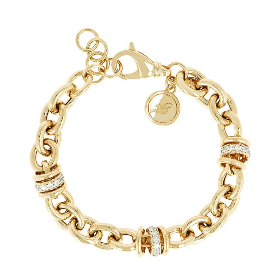 Jewellery Bronzallure | Golden Alternating Links Victoria Bracelet