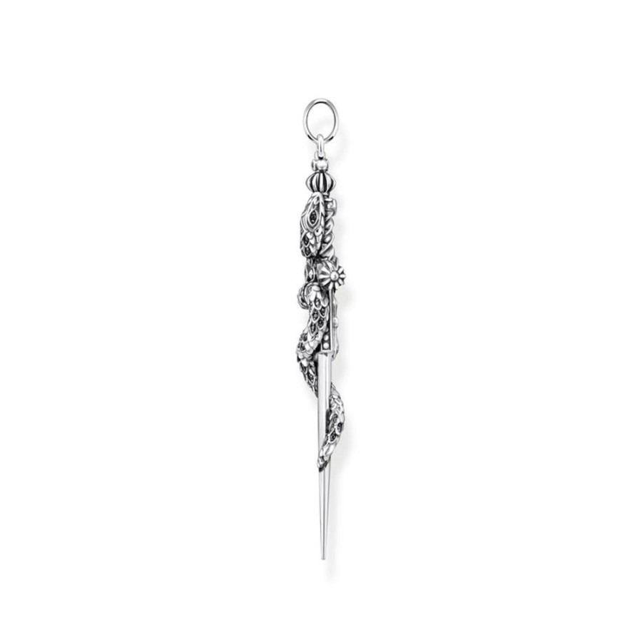 Jewellery Thomas Sabo | Thomas Sabo Pendant Blackened Sword With Snake