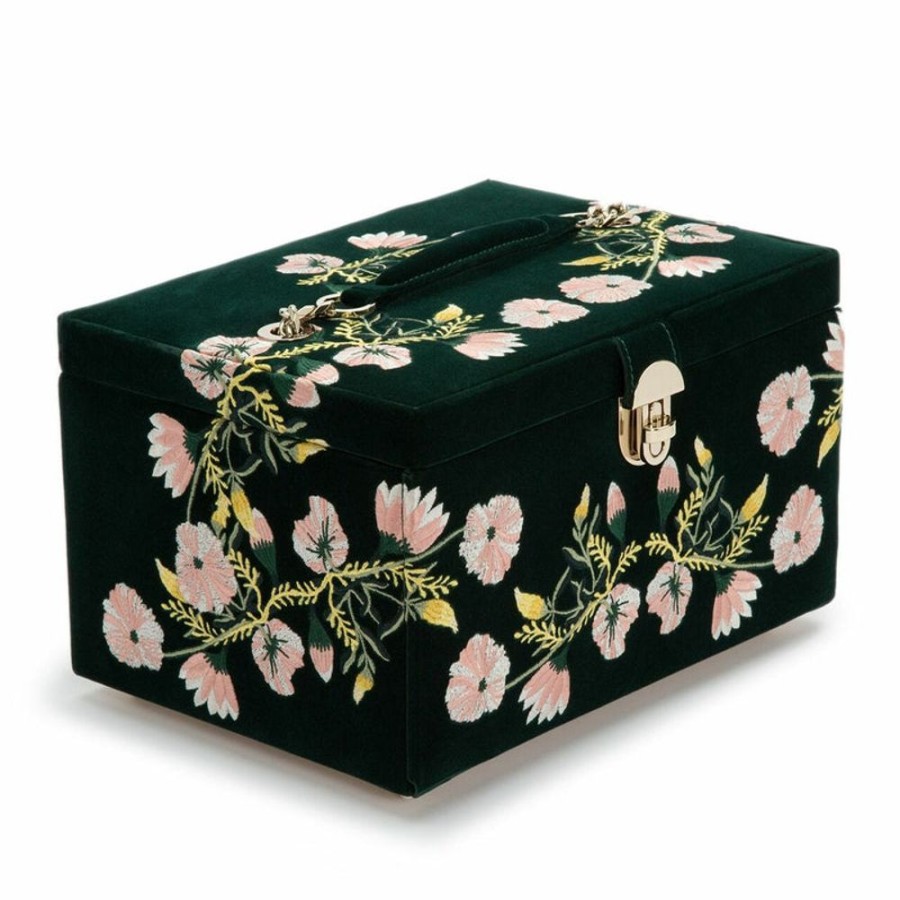 Accessories Wolf | Zoe Medium Jewellery Box Forest Green