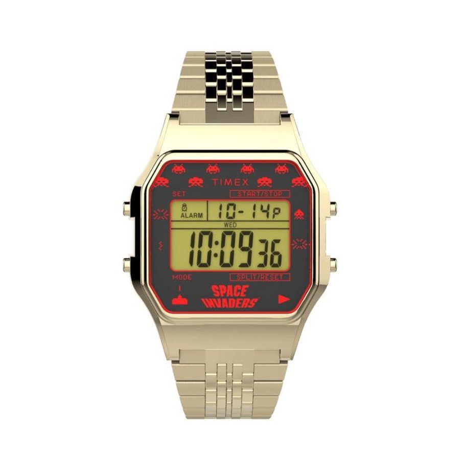 Watches Timex | T80 Space Invaders Gold Stainless Steel Watch