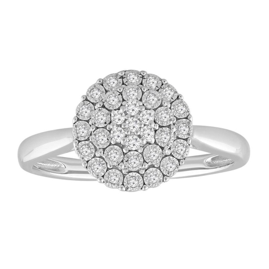 Jewellery Diamonds by WD | Cluster Ring In 0.15Ct Diamond With 9K White Gold