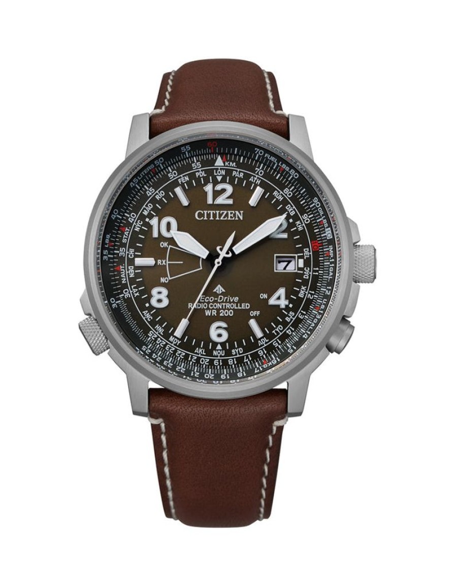 Watches Citizen | Promaster Sky Eco-Drive Brown Leather Watch