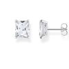 Jewellery Thomas Sabo Jewellery | Thomas Sabo Ear Studs White Stone Silver