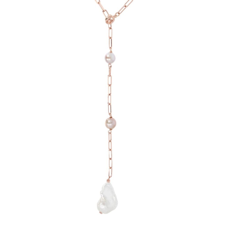 Jewellery Bronzallure | Y Necklace With Forzatina Chain And Pearls