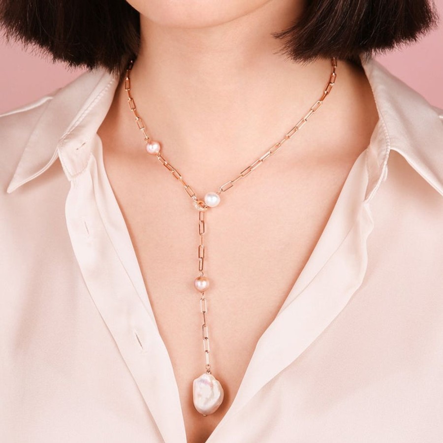 Jewellery Bronzallure | Y Necklace With Forzatina Chain And Pearls