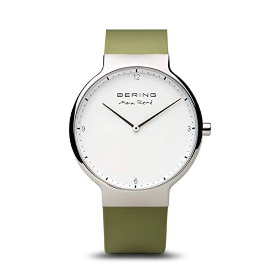 Watches Bering | Max Rene Polished Silver Green Watch