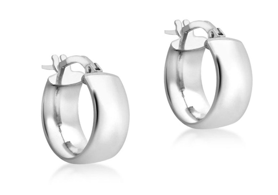 Jewellery Diamonds by WD | 9K White Gold Hallow Hoop Earrings