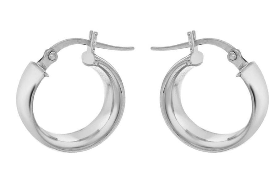 Jewellery Diamonds by WD | 9K White Gold Hallow Hoop Earrings