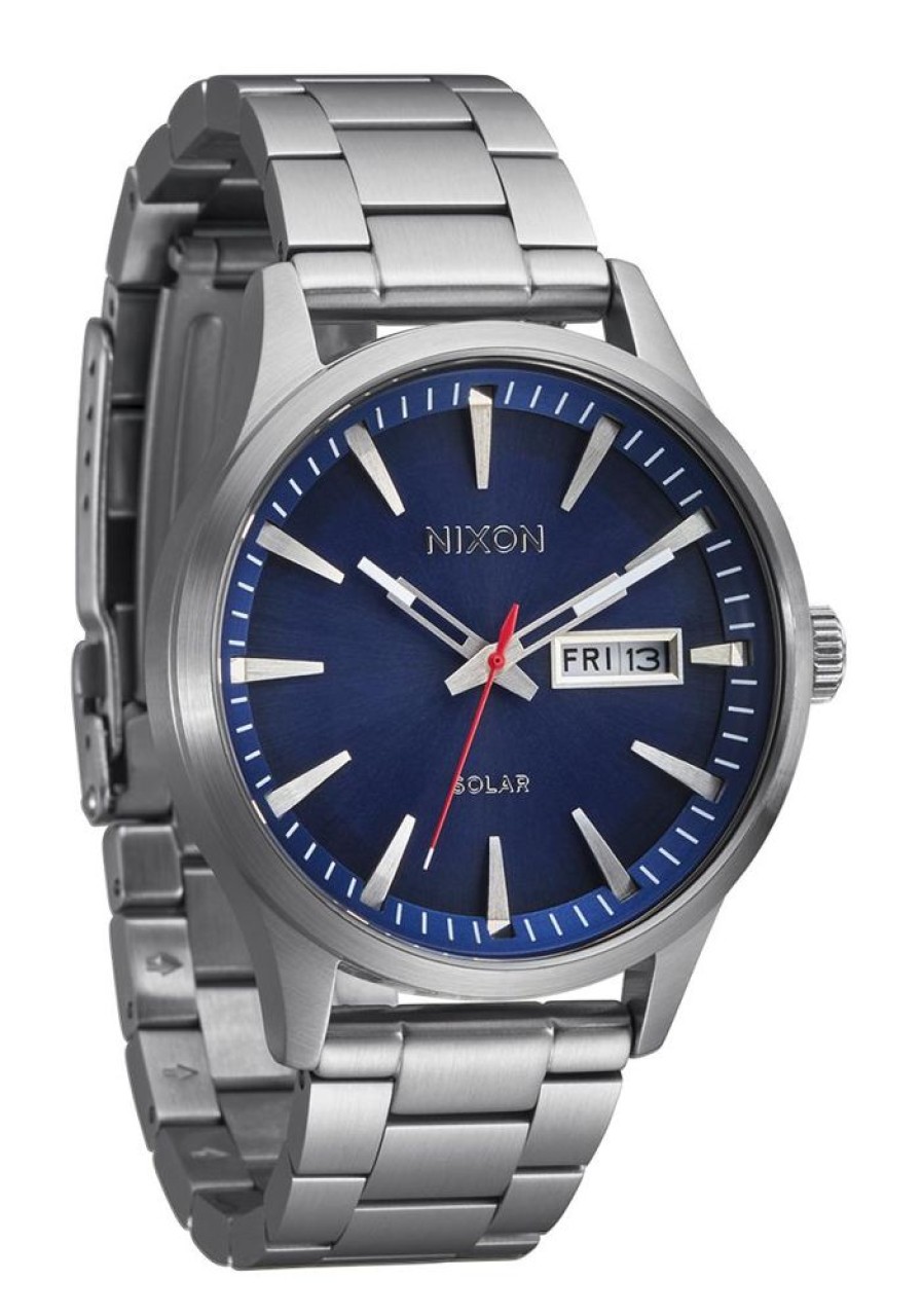 Watches Nixon | Sentry Solar Stainless Steel Blue Dial