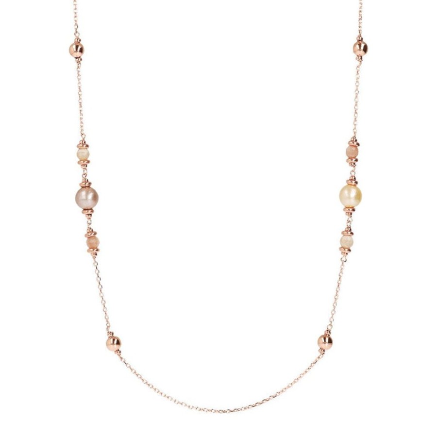 Jewellery Bronzallure | And Ming Pearls Necklace Peach Moonstone