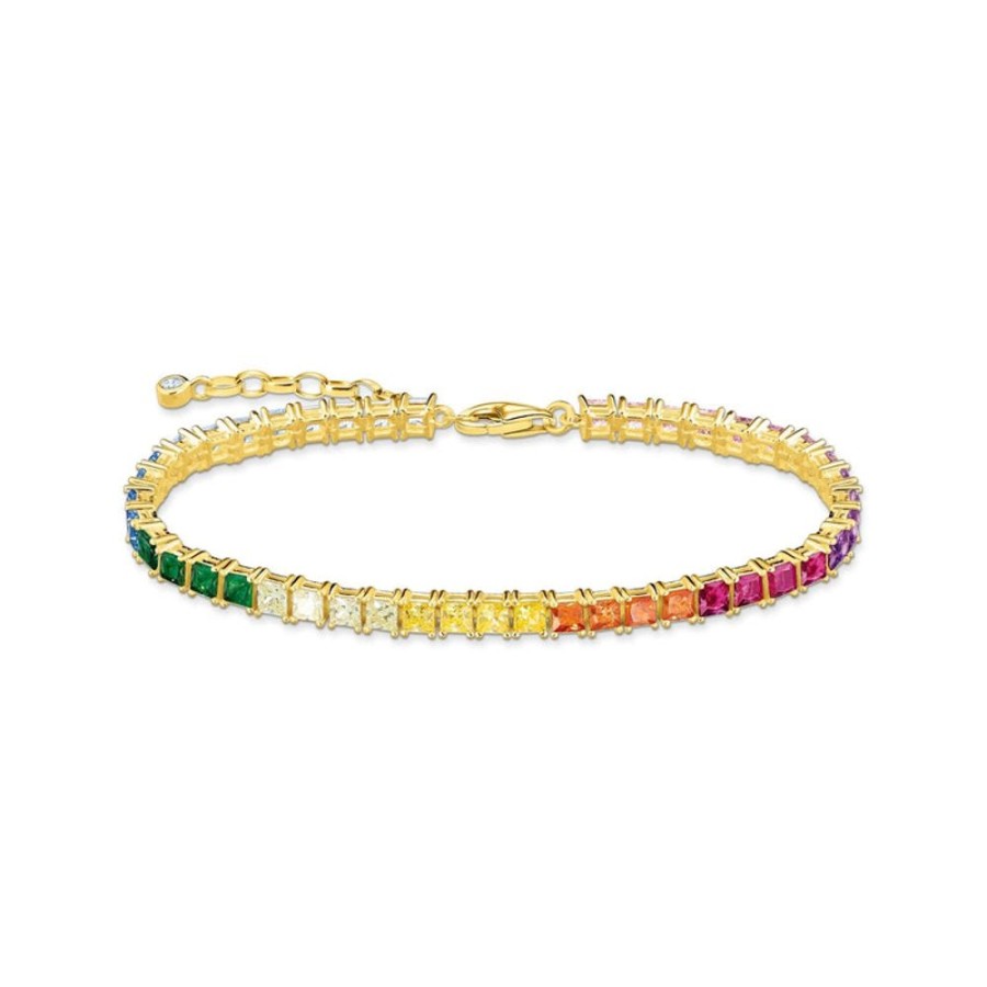 Jewellery Thomas Sabo | Thomas Sabo Tennis Bracelet Colourful Stones Gold