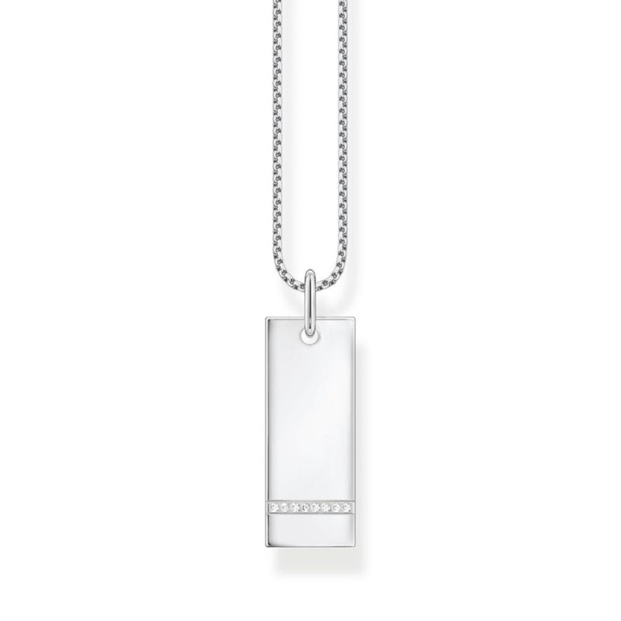 Jewellery Thomas Sabo | Necklace Tag With White Stones Silver