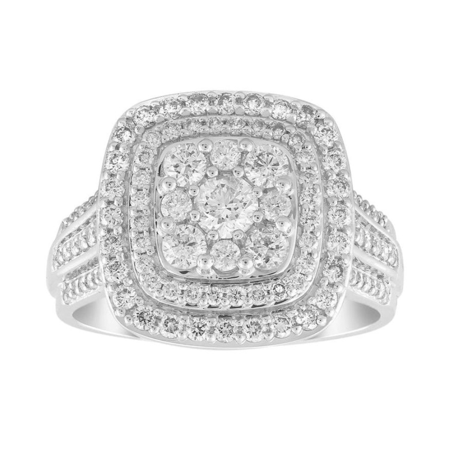 Jewellery Diamonds by WD | Cluster Ring With 1Ct Diamonds In 18K White Gold