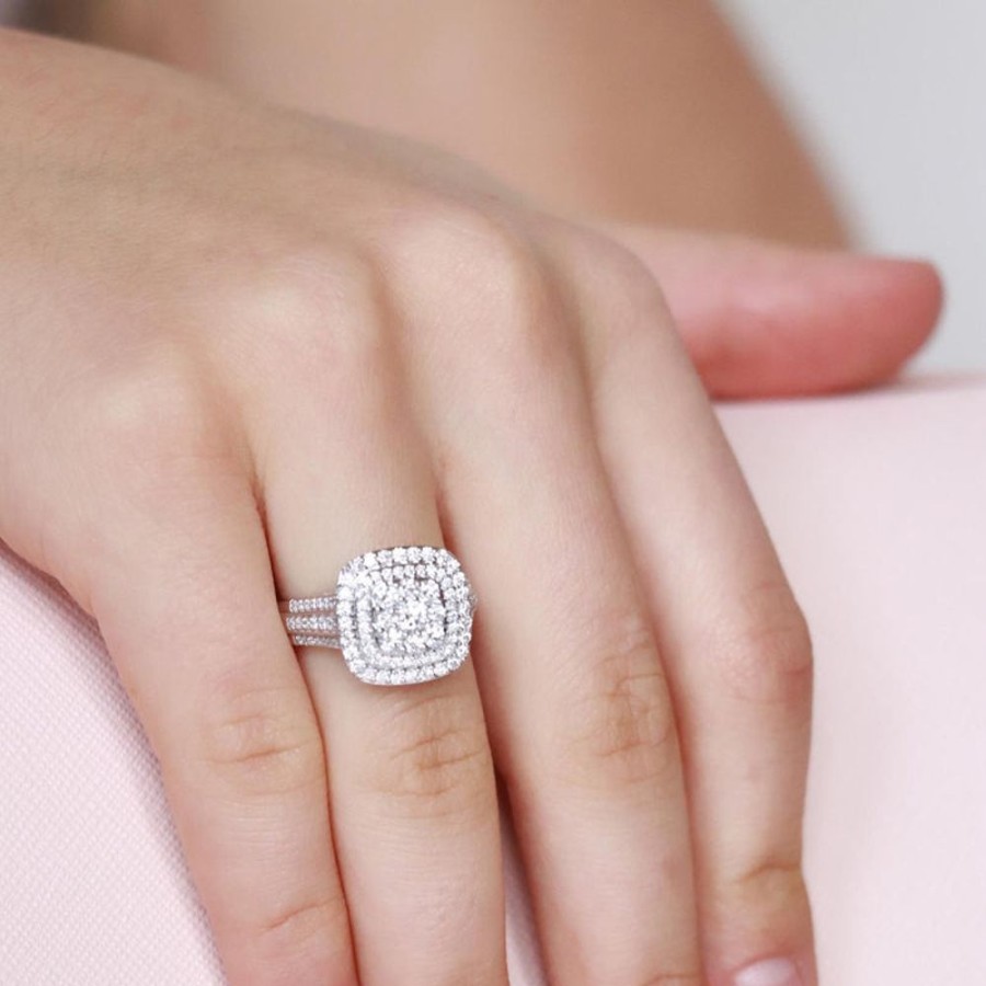 Jewellery Diamonds by WD | Cluster Ring With 1Ct Diamonds In 18K White Gold