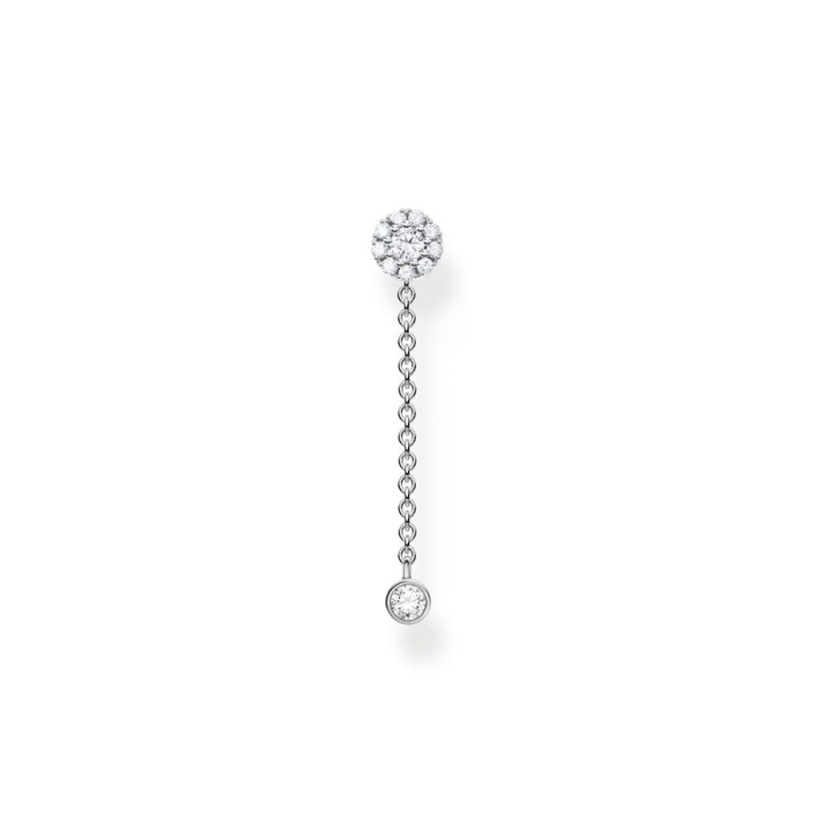 Jewellery Thomas Sabo | Single Ear Stud With Pendant Stone Long Silver