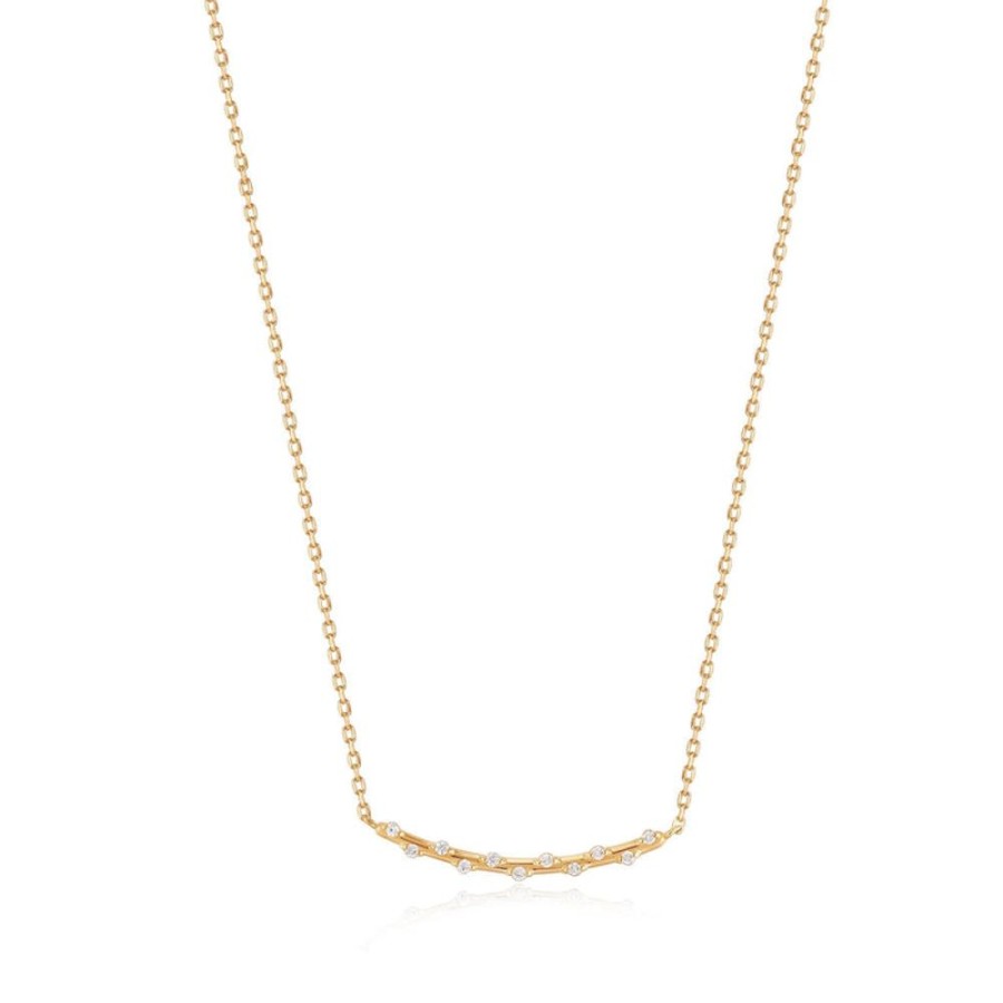 Jewellery Ania Haie | 14Kt Gold Stargazer Natural Diamond Bar Necklace