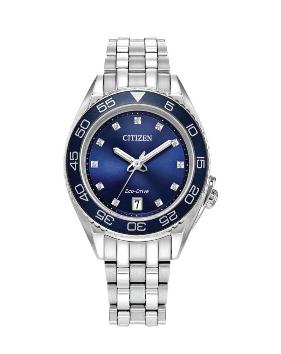 Watches Citizen | Eco-Dive Blue Dial Stainless Steel Watch